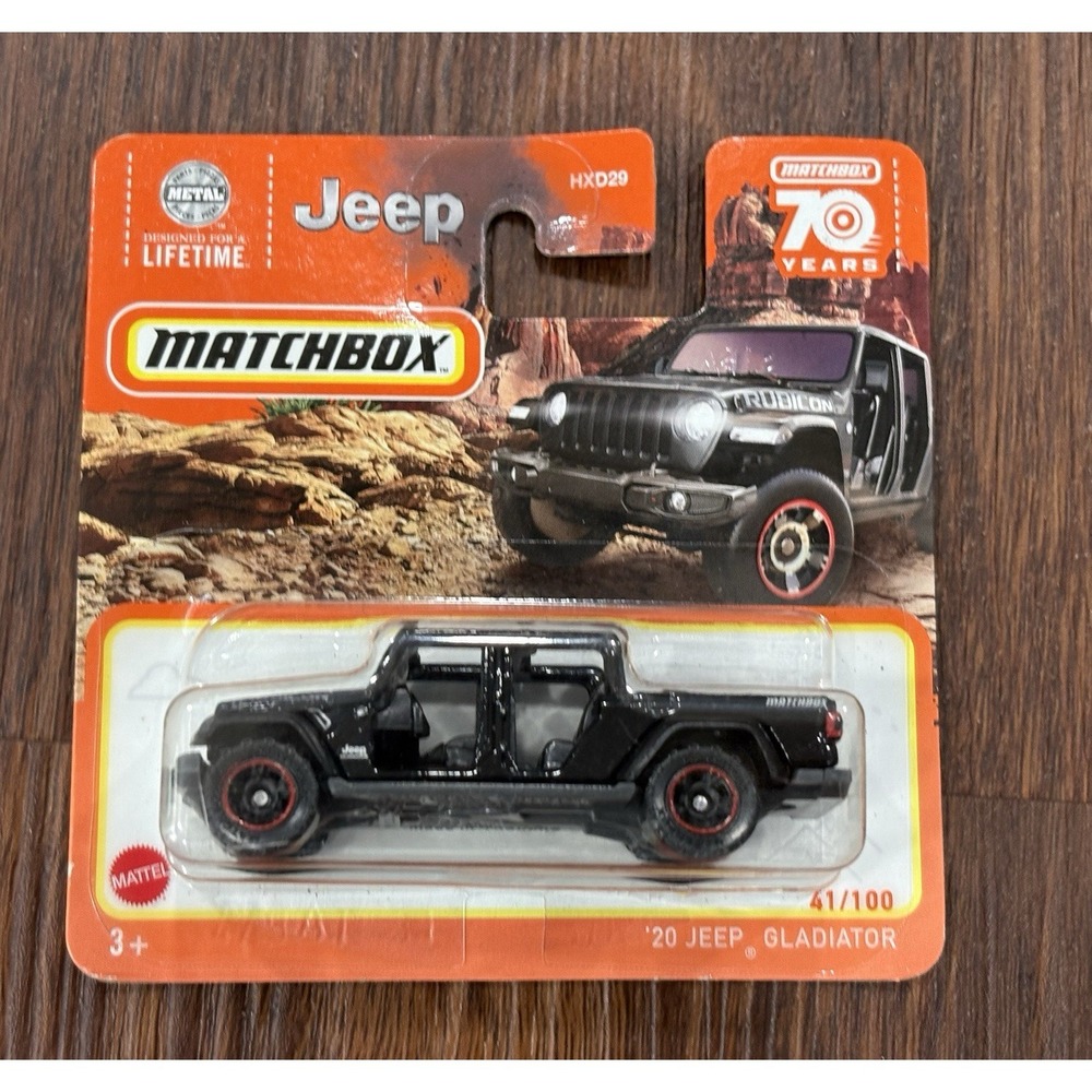 Matchbox-2020 Jeep Gladiator-Short Card-Black-70 Year Edition-HTF-Metal-New